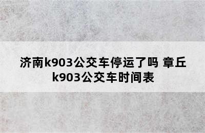 济南k903公交车停运了吗 章丘k903公交车时间表